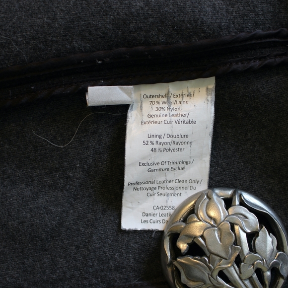 Danier | Leather and Wool Wrap Fall Winter Coat Jacket Tie Waist - Picture 7 of 7